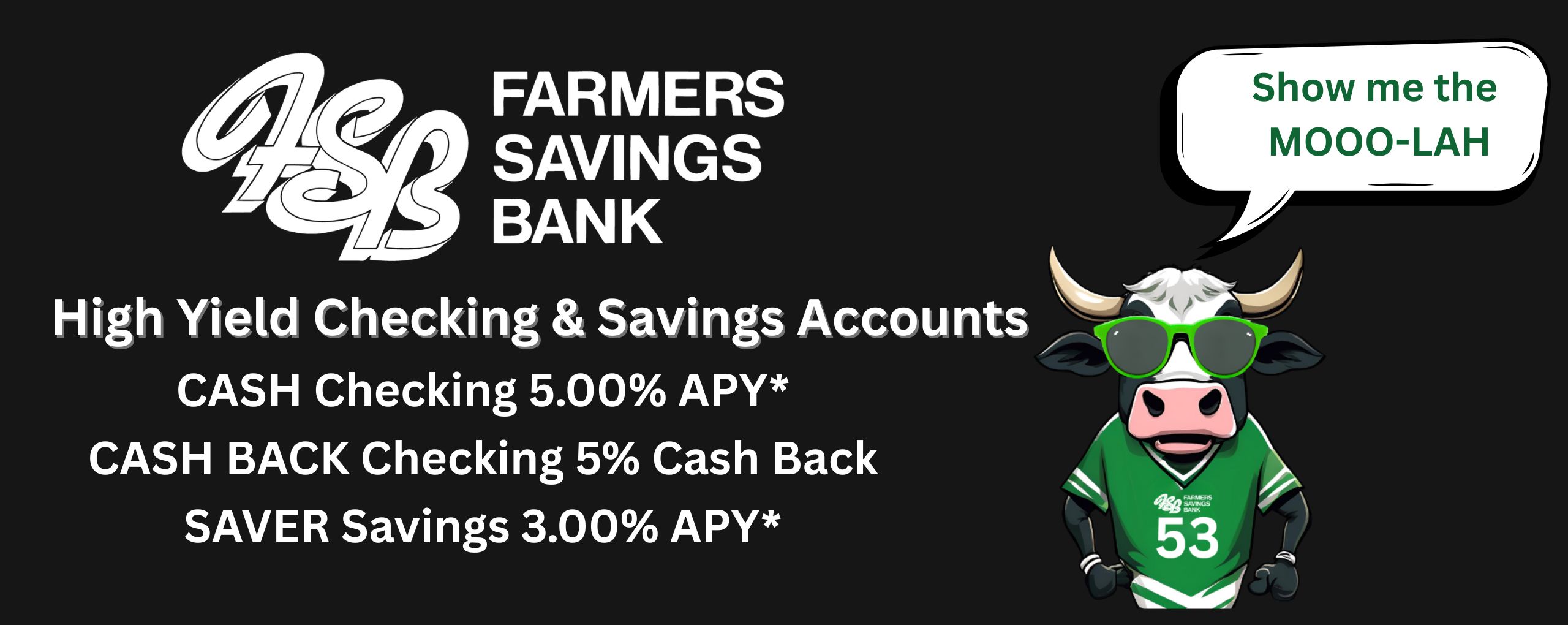High interest checking and savings Cash cow